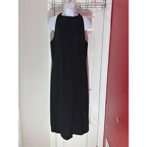 'S Max Mara Midi Dress Women Black Excellent Halter Neck Sleeveless Italy 10